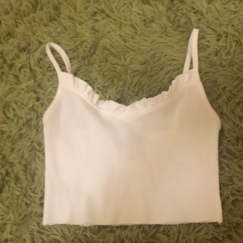 White cropped tank top